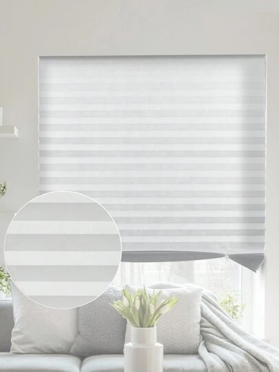 1 件纯色遮光帘无需工具原装滤光褶皱布艺遮光帘，自粘设计，防紫外线、遮光、隔热、轻质、防褪色、简约褶皱窗帘 - 适用于卧室、客厅、办公室、浴室。