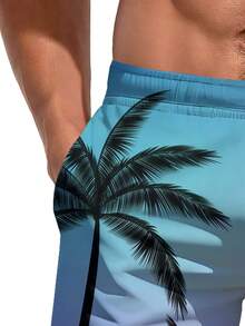 Men's Hawaiian Printed Casual Beach Shorts - Quick Dry, Drawstring Waistband, Perfect For Summer Outdoor Activities - Multicolor - View 5