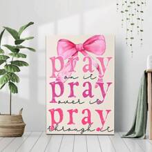 1pc Framed Canvas Poster Christian Wall Art Canvas Paintings, Ideal Gift For Bedroom Living Room Corridor, Wall Art, Wall Decor,  Room Decoration - Black - View 4