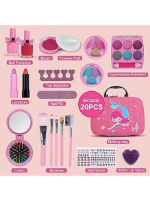 Mermaid Children's Make-Up Washable Set, Children's Role Play, For Birthday Gift 20PCS