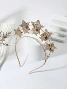 1pc Gold Sparkly Double Layer Star Headband