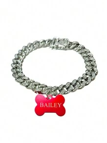 1pc Personalized Dog Collar With Name, Customized Brilliant Rhinestone Dog Collar, Custom Dog Collar Puppy Cat Id Summer Collars With Dog Accessory Dog Name/ID Tags Personalized Ideal Gifts For Him Her, Family, Friends, Pet Lovers, Pet For Anniversaries, For Birthdays, For Christmas, For Housewarming, For Fall/Autumn/Winter - Multicolor - View 20