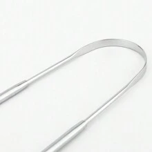 Stainless Steel Tongue Cleaner, Oral Tongue Coating Removal Tool, Safe Curved Design, Gentle Cleaning, Helps Reduce Mouth Odor, Flexible Oral Hygiene Instrument