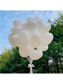 100 unidades de globos blancos con forma de corazón para bodas, San Valentín, cumpleaños, decoración del hogar, aniversarios, fiestas temáticas, decoración de jardín/patio, reuniones familiares, accesorios para fotos