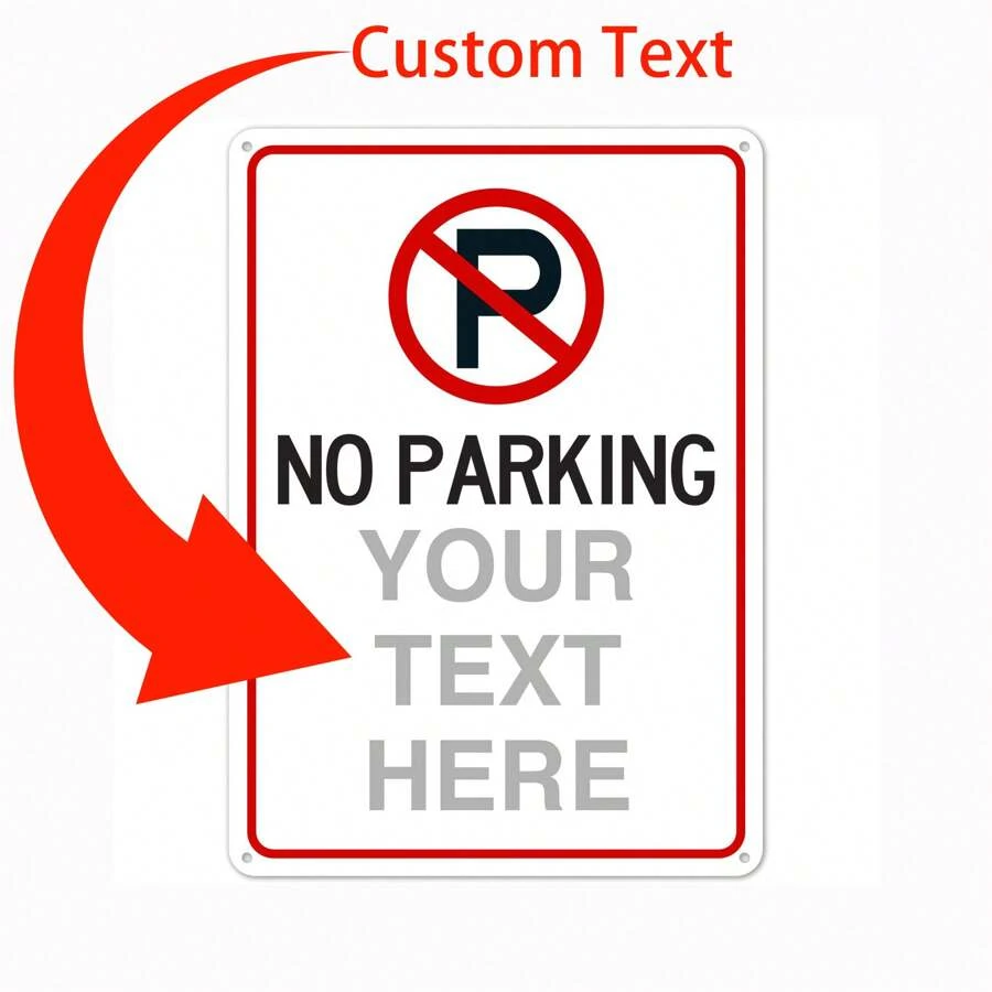 Custom No Parking Sign - Personalized Aluminum Metal Sign For Driveway Or Private Property - Weatherproof 12x8 Inch Sign Gifts Birthday Graduation - Multicolor - View 1