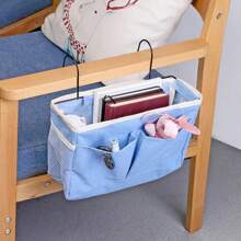 Bolsa de almacenamiento colgante multifuncional para sofá junto a la cama, cesta colgante de tela, estantes para mesita de noche para almacenamiento en dormitorio y apartamento EO3Q - B caqui - Ver 9