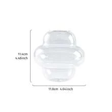 1 pieza Florero de vidrio transparente y colorido con forma de hongo y platillo volante de 4.4*3.5/4.4*4.6, decoración de hongo de vidrio divertida y acogedora para interiores/exteriores, florero de vidrio hecho a mano y creativo para arreglos florales, decoración de mesa del hogar - Multicolor - Ver 12