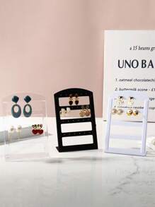 Folding Z 1pc Jewelry Holder Organizer Earring Organizer With 24 Holes Jewelry Display Storage,Solid Color L-Shaped Acrylic Jewelry Display Stand, Modern & Simple Plastic Earrings Storage Rack For Stud Earring Collection, For Woman Gifts Earring Back To School