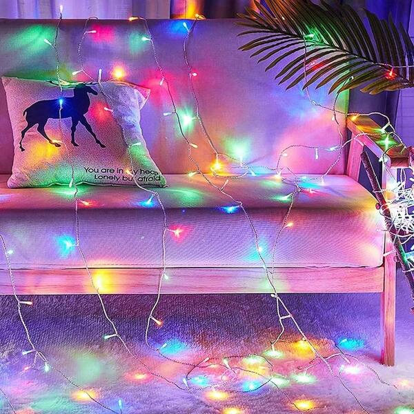 1PC Battery Pack Power Supply LED 10ft/20ft/33ft All Day Star Festival Christmas Tree Lights, Hanging Lights, Outdoor Waterproof Decorative Lights, Shopping Malls, Wedding String Lights (Color)