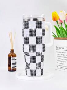 Cốc thép không gỉ 40 Oz cho ô tô, cốc Rhine-Diamond và cốc Sippy, 1 bình nước cách nhiệt chân không, thích hợp cho gia đình, văn phòng hoặc ô tô, cốc tái sử dụng, nắp lật chống rò rỉ Sippy (hồng, đen, xanh lá, tím, xanh dương) quà tặng cho ngày lễ Giáng sinh, ngày lễ tình nhân, ngày của mẹ - Nhiều màu - Xem 11