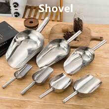 1 件不锈钢厚扁冰勺/勺，适用于冰块、糖、茶叶、米、面粉，颜色随机包装 - 彩色 - 查看 6