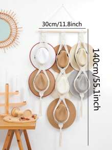 1 pièce/1 set Porte-chapeau en bois macramé, étagère murale tissée pour ranger les chapeaux, organisateur de chapeau fait main, étagère suspendue pour casquettes de cowboy, pour dortoir, étude, derrière la porte, rangement de casquettes de baseball, support à chapeaux bohème pour la maison, chambre à coucher, salle de bain, salon, bureau, décoration de maison, cadeau pour la Saint-Valentin, la Fête des Mères, Pâques, la Fête des Enseignants, le Nouvel An, la remise des diplômes, le printemps, l'été, les festivals, révélation du sexe, anniversaires, mariages, fêtes, le cadeau parfait pour les collègues, les amis et la famille, la rentrée scolaire