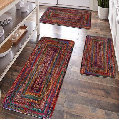1pc Bohemian Style Rug, Soft Plush Surface, Home Decor, Bathroom Mat, Kitchen Mat, Entryway Doormat, Comfortable Anti-Fatigue Floor Mat, Luxury Simple Design, Relax Feet, Relieve Fatigue Carpet Room Decor Bathroom Accessories Back To School Bathroom Kitchen Decor