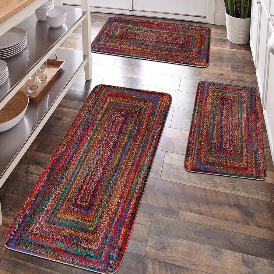 1 buah Karpet Gaya Bohemian, Permukaan Lembut dan Mewah, Dekorasi Rumah, Keset Kamar Mandi, Keset Dapur, Keset Pintu Masuk, Keset Lantai Nyaman Anti-Lelah, Desain Sederhana Mewah, Rilekskan Kaki, Meredakan Kelelahan, Dekorasi Ruangan, Aksesoris Kamar Mandi, Dekorasi Kamar Mandi dan Dapur untuk Kembali ke Sekolah