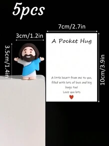 5/1 PVC Siliconen Materiaal Mini Jezus Beeld Paasdecoratie Ornament, Emotionele Ondersteuning, Emotionele Aanmoediging Cadeau Zak Knuffel Kaart, Een Beetje Dichtbij Van Mij Naar Jou, Gevuld Met Heel Veel Liefde En Dikke Knuffels Ook! Hou Heel Veel Van Jou, Jezus Zegen Je