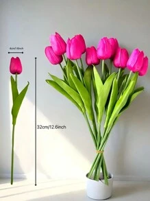 3 pièces/set Fleurs de tulipe artificielles, accents de décoration pour la maison pour le salon et la chambre à coucher