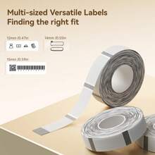 D30 标签制作胶带，12 毫米 * 40 毫米标签胶带，标签打印纸热敏贴纸标签胶带，适用于家庭、学校和办公室，160 条/卷，白色/透明，学校用品，返校 - 彩色 - 查看 7