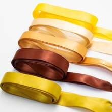 1 对 2 厘米宽丝绸鞋带，双面缎编织扁平丝带鞋带，黑色、白色和彩色 - #8056咖啡色+青金色金屬頭 - 查看 9