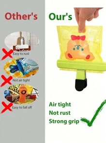 3 Packs Chip Clips, Portable Large Chip Bag Clips,Assorted Sizes Upgrade Wide Open Bag For Food Storage With Air Tight Seal Grip Clips Heavy Seal Grip Sealer Clamp Tool Kitchen Organization Accessories - Multicolor - View 4