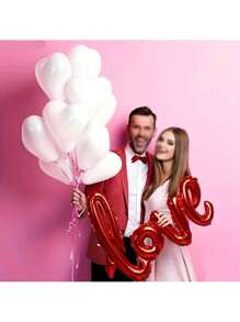 100 unidades de globos blancos con forma de corazón para bodas, San Valentín, cumpleaños, decoración del hogar, aniversarios, fiestas temáticas, decoración de jardín/patio, reuniones familiares, accesorios para fotos