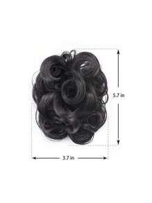1 pièce Pince à cheveux synthétique frisée avec gros bouton, soyeuse et naturelle. Chignon invisible réaliste, convient pour les cheveux fins, chauves, port quotidien. Couleur unie, style bohème décontracté. Pince à cheveux en fibre pour toutes les saisons