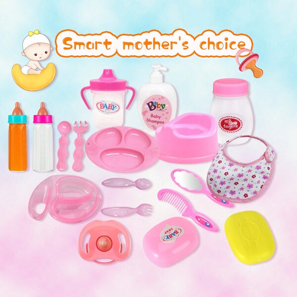 Juego de biberones mágicos para bebés recién nacidos con botellas impresas, juguetes de biberón, chupetes, accesorios para muñecas, efecto de desaparición para leche y jugo, mejor regalo de vacaciones y cumpleaños (color aleatorio de la bolsa y otros detalles) Decoración de Halloween