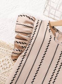 Tween Girls Casual Cute Cap Sleeve Striped Top And Shorts Set, Summer