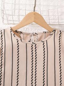 Tween Girls Casual Cute Cap Sleeve Striped Top And Shorts Set, Summer