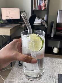 18 Stück Glas Strohhalm Set, geeignet für 40/30oz Becher - extra lange wiederverwendbare Strohhalme Set mit Reinigungsbürste, stylisch & elegant, geeignet für Frauen, Zuhause/Büro/Outdoor, Schulgebrauch - Verschiedenfarbig - Übersicht 3