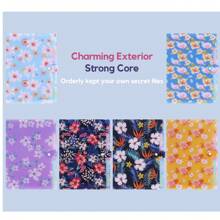 学校文件夹 - 返校花卉系列可扩展文件袋，5 口袋风琴式文件整理器，适用于学校、办公室和家庭 - 多色 - 查看 1