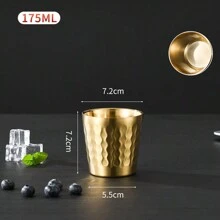 1pc, 304 Stainless Steel Cup, Double-Layer Beer Cup, Fire Diamond Pattern Coffee Cup, Bar Drinkware - Multicolor - View 17
