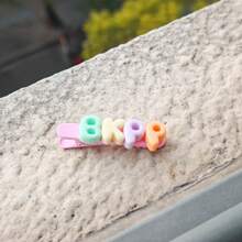 1pc Colorful Mini Alphabet Name Custom Hair Clip, Personalized DIY Cute Gift