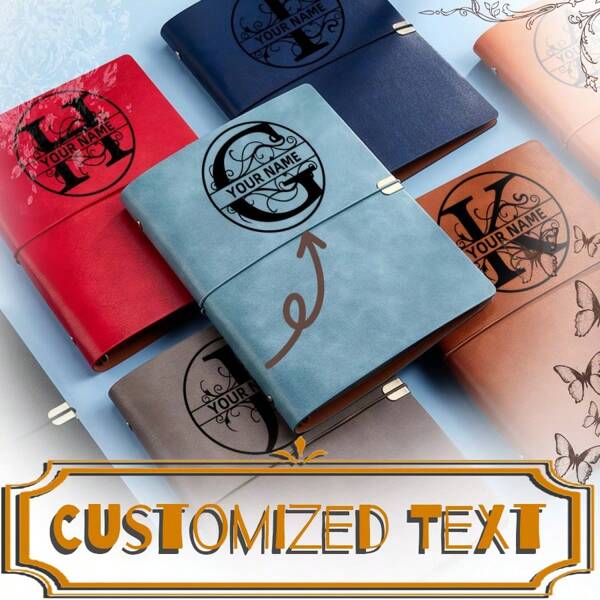 [Personalized Stationery] Custom Engraved A5 Binder Notebook - Refillable Diary With Faux Leather Cover, Personalized Name & Date, Multi-Color Options, Ideal For Gifting To Friends, Teachers, Colleagues For Graduation Or Special Occasions, Notebooks And Journals,School Supplies,Back To School