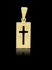 Corrente Cordão Infantil Banhado a ouro 18K Pingente Plaquinha - Ouro amarelo - Visão 4