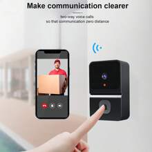 LARMCAM WiFi Wireless Video Doorbell Camera, Smart Doorbell With Motion Detection, Night Vision, Two-Way Talk, Suitable For Home/Patio Security - Black - View 7