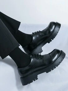 Spring 2025 Men's Lace-Up Business Casual Shoes, Pointed Toe British Style Oxford Dress Formal Shoes For Fashionable Stylists And Nightclub, Vintage , Versatile