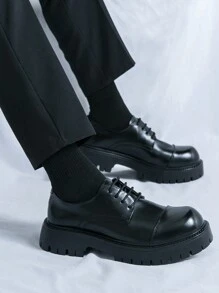 Spring 2025 Men's Lace-Up Business Casual Shoes, Pointed Toe British Style Oxford Dress Formal Shoes For Fashionable Stylists And Nightclub, Vintage , Versatile