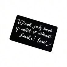 1 个金属雕刻钱包夹，带有“我爱你”信息 - 适合情侣、生日、周年纪念日、丈夫或男朋友、黑色、波西米亚风格、明信片、名片、雕刻 - 黑色 - 查看 8