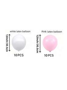 93pcs/1set White Pink Latex Balloons With Pink Bow, Suitable For Outdoor Photo Shoots By Internet Celebrities, Bow Decorations, Valentine's Day, Family Birthday Parties, Weddings