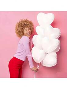 100 unidades de globos blancos con forma de corazón para bodas, San Valentín, cumpleaños, decoración del hogar, aniversarios, fiestas temáticas, decoración de jardín/patio, reuniones familiares, accesorios para fotos
