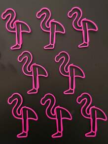 10/30/50/100pcs Pink Flamingo Shaped Paperclips,Creative Paper Clips, Memo Note Clips Document Bookmark Organizing Clips For Office Party Invitation Card Gift, Notebook,Stationery,Gift,Back To School,School Supplies