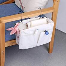 Bolsa de almacenamiento colgante multifuncional para sofá junto a la cama, cesta colgante de tela, estantes para mesita de noche para almacenamiento en dormitorio y apartamento EO3Q - B caqui - Ver 7