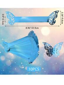 10pcs Paper Napkin Holder Rings, Hollow Butterfly Napkin Rings Napkin Buckles Holder For Wedding Dinner Party Celebration Table Centerpieces Decor - Multicolor - View 15