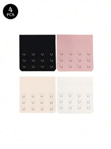 4pcs/Set Women Seamless Bra Extenders, 3 Rows Hooks Closure Bra Strap Extender - Multicolor - View 10
