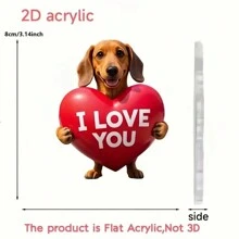1pc "I LOVE YOU" Cute Dog Keychain - Couple Keychain, Suitable For Backpacks, Keychains, Wallets, DIY Holiday Gifts, And Holiday Occasions, Backpack Pendant With Unique 2D Design, Valentine's Day