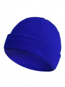 1pc Unisex Knitted Beanie Hat, Warm Winter Cap - Multicolor - View 14