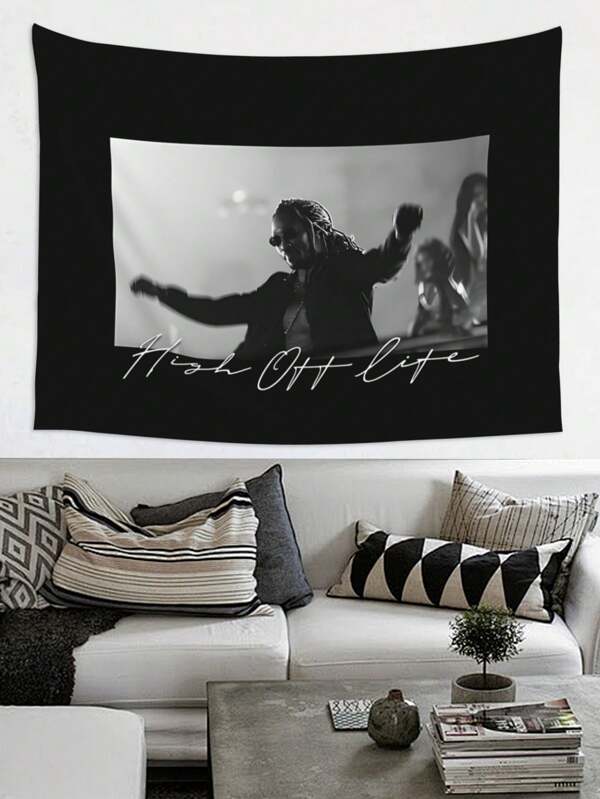 1 Pc Rapper Hip Hop Album Cover Tapestry, Polyester Fabric, Rectangular Shape, Photo Art Print, Modern Decor For Bedroom, Living Room, Dorm