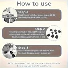 5 件/套小型热石按摩套装，热石按摩石适用于专业或家庭水疗，足部保暖、放松、治疗、缓解