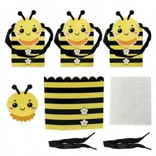 20PCS Honey Bee Small Gift Bags With Handles Bee Bags For Party Favor Bee Paper Bags For Bee Party Decorations Bee Candy Goodie Bag For Birthday Wedding Party Supplies