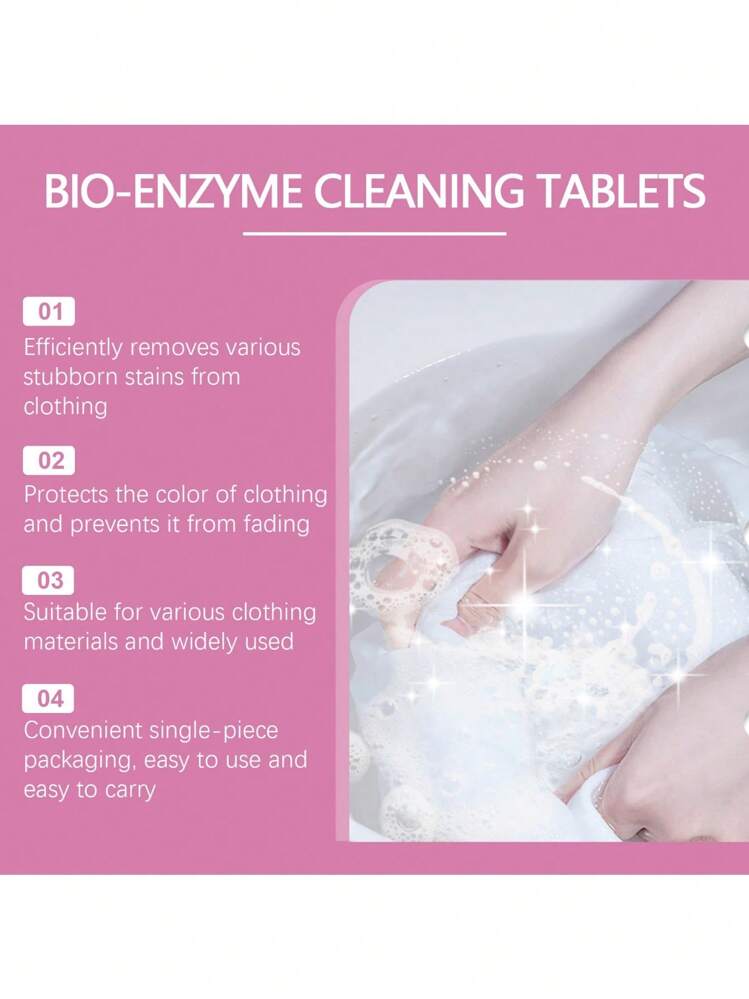 1 件装生物酶洗涤剂清洁片、去污剂织物清洁剂、速溶洗衣片 - 白色 - 查看 6